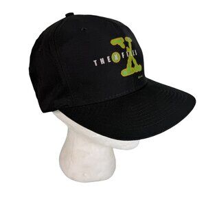 Vintage The X-Files Snapback Hat Cap 90s Television TV Show Alien Black
